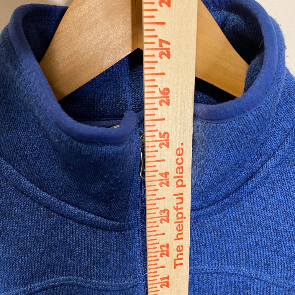 L.L.Bean Sweater Fleece Jacket Mens M Blue Excellent Full Zip Mock Neck 504938 - Picture 5 of 9